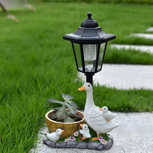 Lampa Zewnętrzna z Kaczką Zasilana Energią Słoneczną