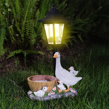 Lampa Zewnętrzna z Kaczką Zasilana Energią Słoneczną