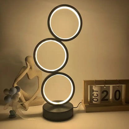 Lampka Biurkowa LED z 3 Pierścieniami do Dekoracji Wnętrz