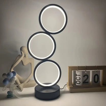 Lampka Biurkowa LED z 3 Pierścieniami do Dekoracji Wnętrz