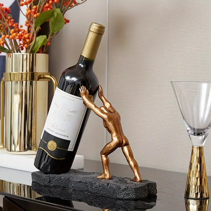 Stojak Na Wino w Kształcie Postaci Ludzkiej do Dekoracji Kuchni